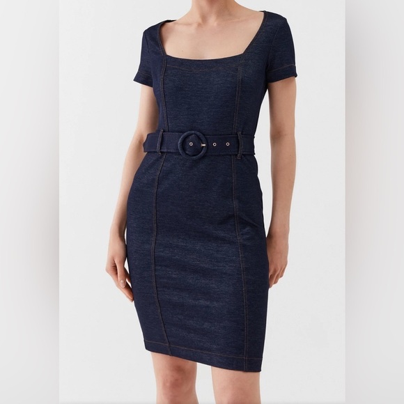 Guess Day Dress Dark Blue Bodycon #6927 - Picture 1 of 7